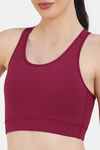 Zelocity Medium Impact Quick Dry Sports Bra with Removable Padding - Beet Red — thumbnail 5